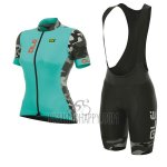 ALE Prr Ventura Cycling Jersey Bib Short 2017 Women Short Sleeve Light Blue